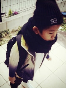 「BeBe（ベベ）のアイテム（ナイロンジャケット）」を使った、maaaak5656さん（キッズ・120cm）の冬コーディネート