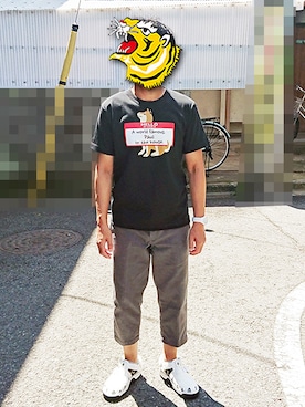 「NANO universe（ナノユニバース）のアイテム（サンダル）」を使った、豆々蔵さん（メンズ・165cm）の夏コーディネート
