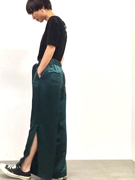 「STUDIOUS CITY（ステュディオスシティ）のアイテム」を使った、comieさん（レディース・166cm）の夏コーディネート