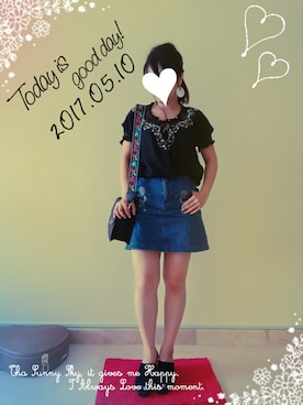 「デカピアス」｜Mi.さん（レディース・164cm）の春コーディネート