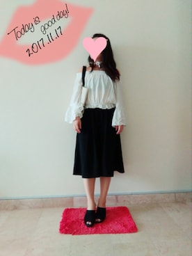 「オフショルダー」｜Mi.さん（レディース・164cm・30代）の秋コーディネート