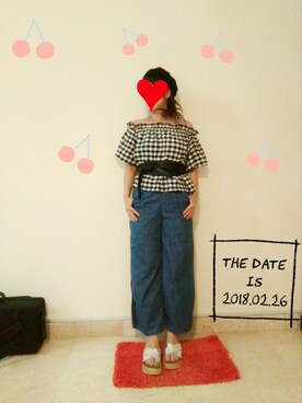 「PULL&BEAR（プルアンドベア）のアイテム（サンダル）」を使った、Mi.さん（レディース・164cm）の春コーディネート
