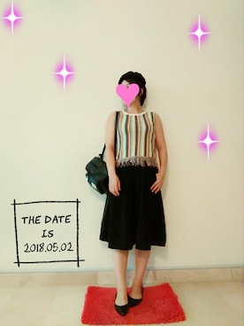 「ミニリュック」｜「アイテム（ハンチング/ベレー帽）」を使った、Mi.さん（レディース・164cm）の春コーディネート