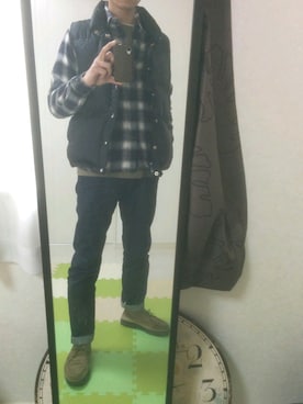 「Crescent Down Works（クレセントダウンワークス）のアイテム」を使った、しゅうさん（メンズ・177cm）の冬コーディネート