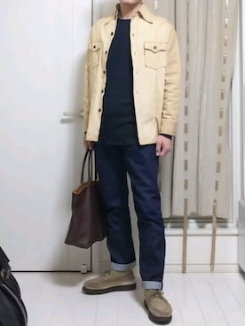 「ETERNAL（エターナル）のアイテム」を使った、しゅうさん（メンズ・177cm）の春コーディネート