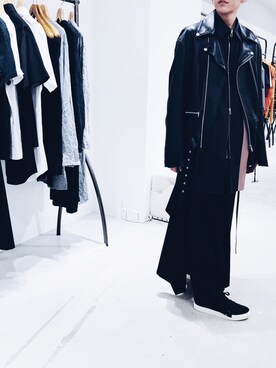 「CHRISTIAN DADA（クリスチャンダダ）のアイテム（ライダースジャケット）」を使った、takuyaaaaさん（メンズ・171cm）の冬コーディネート