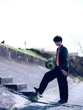 「春物」｜「アイテム（ライダースジャケット）」を使った、takuyaaaaさん（メンズ・171cm）の春コーディネート