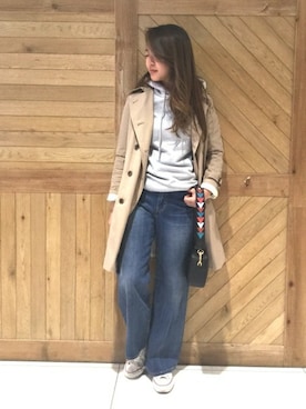 「JOURNAL STANDARD relume（ジャーナルスタンダード　レリューム）のアイテム（トレンチコート）」を使った、JOURNAL STANDARD relume町田店スタッフさん（レディース・160cm）の冬コーディネート