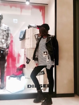 「RBS（アールビーエス）のアイテム（帽子）」を使った、yuuuuiさん（レディース・156cm）の秋コーディネート