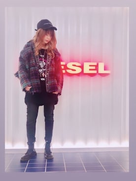 「DIESEL（ディーゼル）のアイテム（ネックレス）」を使った、yuuuuiさん（レディース・156cm）の秋コーディネート