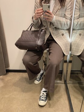 「U by SPICK&SPAN（ユーバイスピックアンドスパン）のアイテム（ジャケット/アウター）」を使った、rさん（レディース・155cm）の春コーディネート