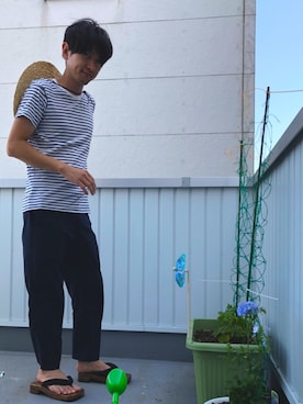 「DAISO（DAISO）のアイテム（帽子）」を使った、yuki.staさん（メンズ・170cm）の春コーディネート