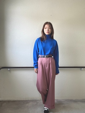 「LAKOLE（ラコレ）のアイテム（レッグウェア）」を使った、山 明花/  ソルさん（レディース・166cm）の春コーディネート