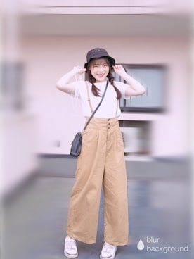 「RETRO GIRL（レトロガール）のアイテム（サロペット/オーバーオール）」を使った、加仲ひよこ🌸さん（レディース・156cm）の夏コーディネート