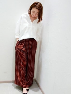 「ドット柄」｜erikaさん（レディース・162cm）の春コーディネート