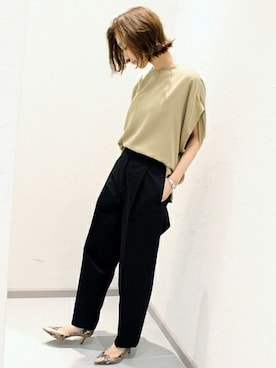 「黒パンツ」｜erikaさん（レディース・162cm）の夏コーディネート