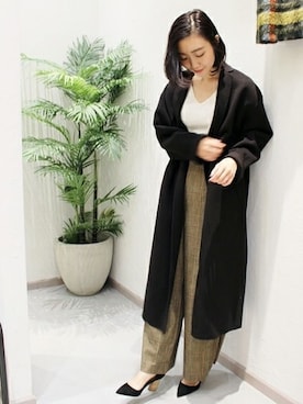 「アイテム（パンツ、イエロー系）」を使った、erikaさん（レディース・162cm）の秋コーディネート