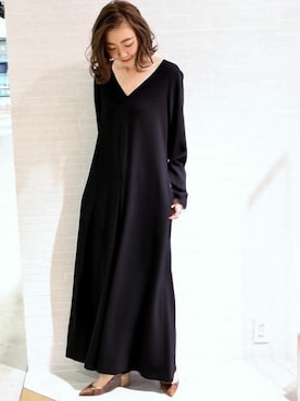 「アイテム（オールインワン・サロペット、ブラック系）」を使った、erikaさん（レディース・162cm）の冬コーディネート