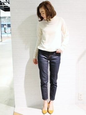 「カラーパンプス」｜erikaさん（レディース・162cm）の冬コーディネート