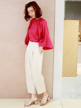 「袖コンシャス」｜erikaさん（レディース・162cm）の春コーディネート