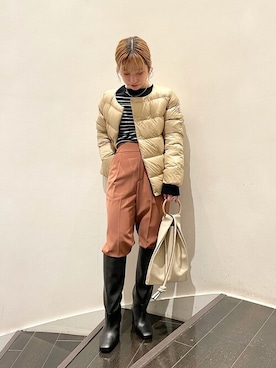 「SHIPS for women」｜「アイテム（ダウンジャケット/コート）」を使った、中村さん（レディース・146cm）の冬コーディネート