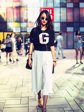 「ONLY（オンリー）のアイテム（スラックス）」を使った、yorotaさん（レディース・162cm）の秋コーディネート