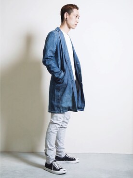 「GOSTAR DE FUGA（ゴスタール ジフーガ）のアイテム（チェスターコート）」を使った、GOSTAR DE FUGAさん（メンズ・174cm）の冬コーディネート