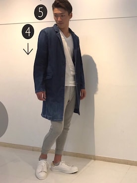 「GOSTAR DE FUGA（ゴスタール ジフーガ）のアイテム（チェスターコート）」を使った、GOSTAR DE FUGAさん（メンズ・174cm）の秋コーディネート