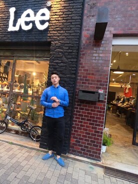 「blue」｜「アイテム（アナログ腕時計）」を使った、Junya さん（メンズ・172cm）の春コーディネート