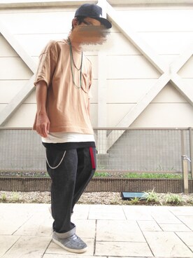 「ロング丈」｜「アイテム（財布/小物）」を使った、T.さん（メンズ・177cm）の夏コーディネート