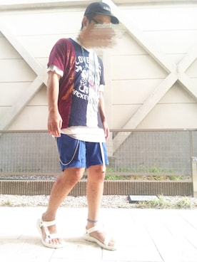 「ロング丈」｜「アイテム（財布/小物）」を使った、T.さん（メンズ・177cm）の夏コーディネート