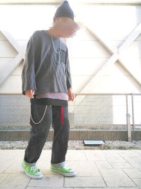 「ロング丈」｜「アイテム（財布/小物）」を使った、T.さん（メンズ・177cm）の秋コーディネート