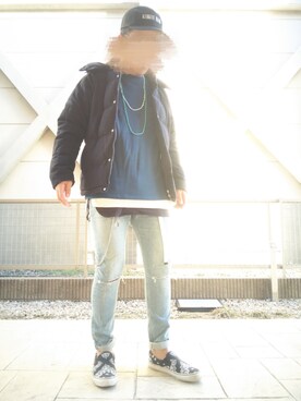 「ロング丈」｜「アイテム（財布/小物）」を使った、T.さん（メンズ・177cm）の冬コーディネート