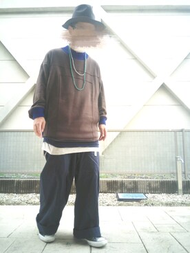 「my beautiful landlet（マイビューティフルランドレット）のアイテム（スウェット）」を使った、T.さん（メンズ・177cm）の冬コーディネート