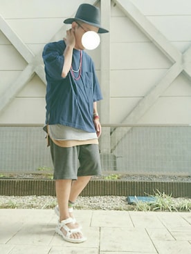 「Doシンプル部」｜「アイテム（帽子）」を使った、T.さん（メンズ・177cm）の夏コーディネート