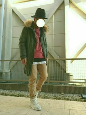「Doシンプル部」｜「アイテム（スウェット）」を使った、T.さん（メンズ・176cm）の冬コーディネート