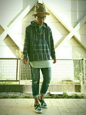 「Doシンプル部」｜「アイテム（帽子）」を使った、T.さん（メンズ・176cm）の秋コーディネート