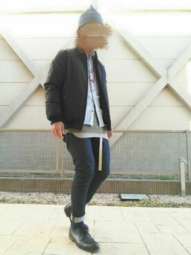 「Doシンプル部」｜「アイテム（帽子）」を使った、T.さん（メンズ・177cm）の冬コーディネート
