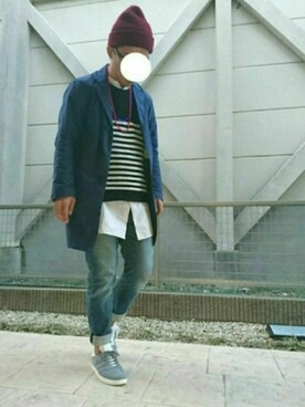 「Doシンプル部」｜「アイテム（チェスターコート）」を使った、T.さん（メンズ・177cm）の冬コーディネート