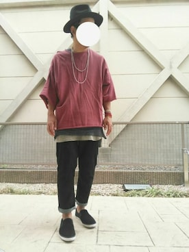 「green label relaxing（グリーンレーベルリラクシング）のアイテム（帽子）」を使った、T.さん（メンズ・177cm）の秋コーディネート