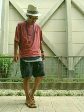 「SHIPS JET BLUE（シップスジェットブルー）のアイテム（パンツ）」を使った、T.さん（メンズ・176cm）の夏コーディネート
