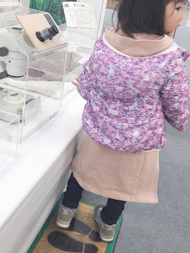 「petit main（プティマイン）のアイテム（マウンテンパーカー）」を使った、©️さん（キッズ・110cm）の春コーディネート