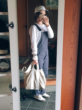 「A.P.C.（アーペーセー）のアイテム（サロペット/オーバーオール）」を使った、マ❄︎さん（レディース・163cm）の春コーディネート