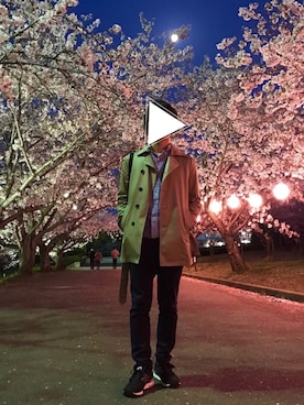 「united arrows」｜「アイテム（トレンチコート）」を使った、pktさん（メンズ・171cm）の春コーディネート