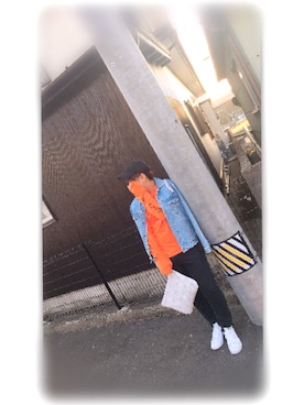 「原宿」｜「アイテム（デニムジャケット）」を使った、僕(ボク)さん（メンズ・173cm）の春コーディネート