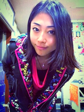 「MANGO（マンゴ）のアイテム（ライダースジャケット）」を使った、YUU さん（レディース・159cm）の春コーディネート
