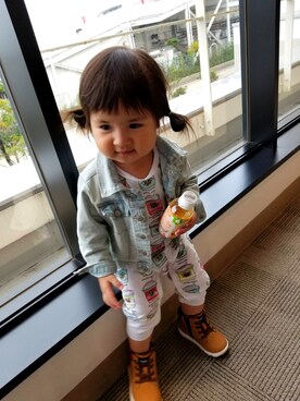「OSHKOSH（オシュコシュ）のアイテム（シューズ）」を使った、♡ひまなたん♡さん（キッズ・80cm）の秋コーディネート