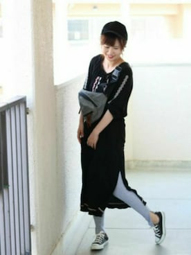「レギンスコーデ」｜「アイテム（アクセサリー）」を使った、YUIさん（レディース・161cm）の夏コーディネート