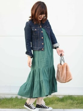 「オシャレパッソ」｜「アイテム（デニムジャケット）」を使った、YUIさん（レディース・161cm）の秋コーディネート