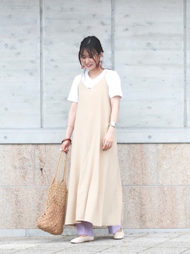 「petitcro（プティクロ）のpetitcro  ワイドバングル PCKB1901001（バングル/リストバンド）」を使った、YUIさん（レディース・162cm）の夏コーディネート